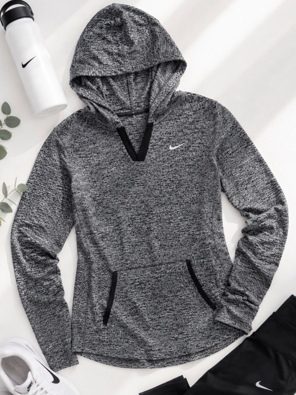 Nike Dri-FIT Element Running Workout Hoodie Pullover Size Small Grey